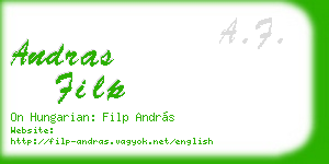 andras filp business card